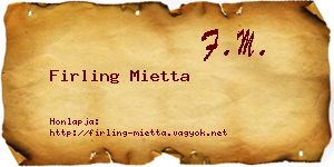 Firling Mietta névjegykártya